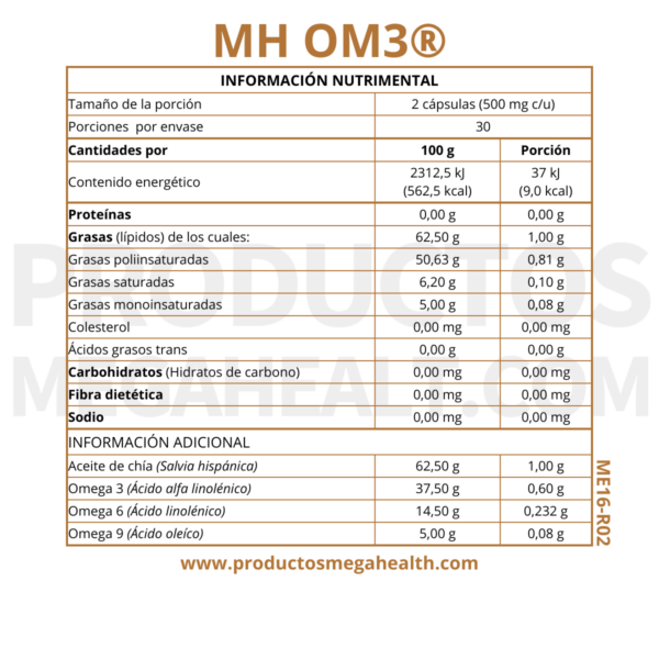 MH OM3: OMEGA 3, 6 Y 9 - ACEITE DE CHÍA