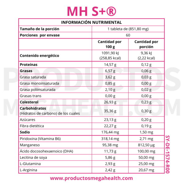 MH S+: AMINOÁCIDOS, VITAMINA B6 Y MINERALES