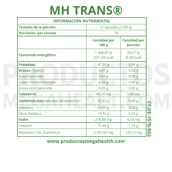 MH TRANS: CALOSTRO Y VITAMINA C